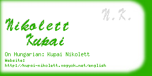 nikolett kupai business card